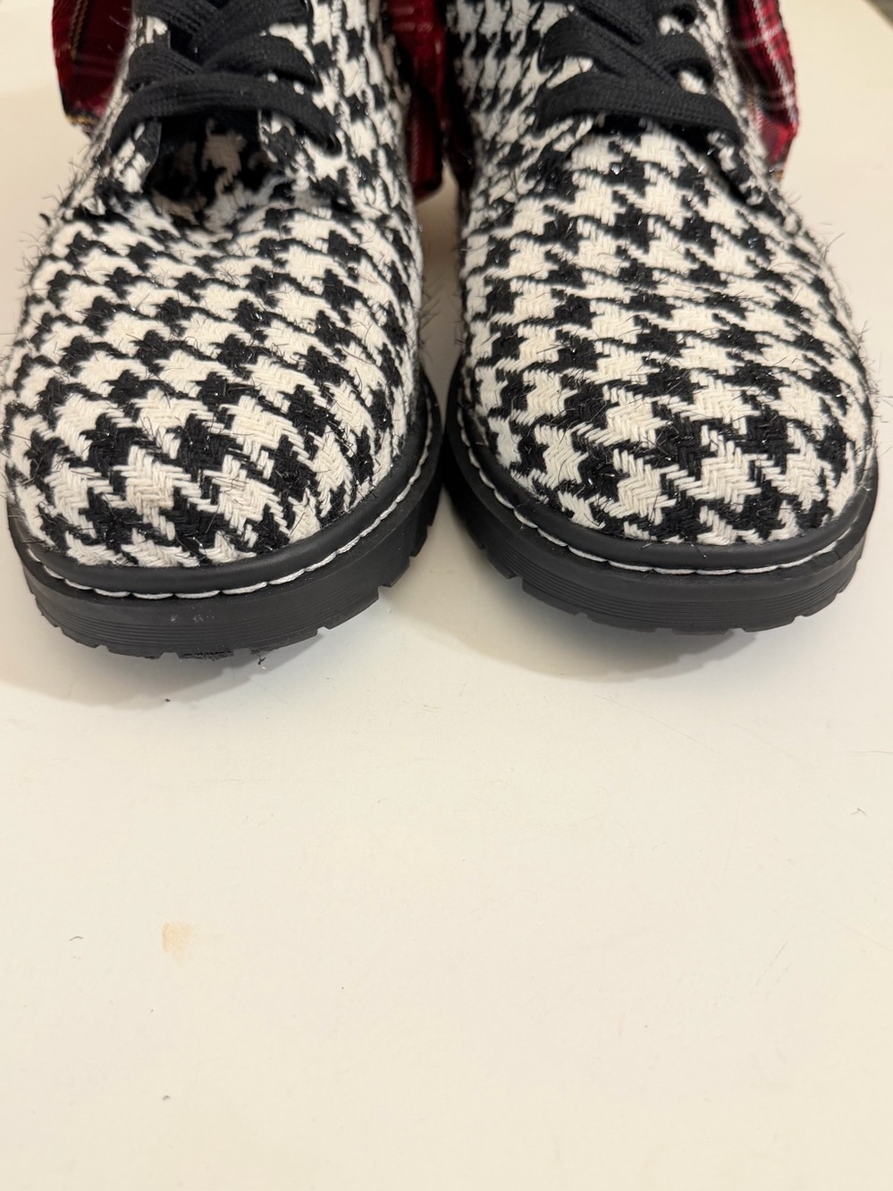 Torrid Betsey Johnson Houndstooth Combat Ruffle Boot (Sz 10 WW) - Picture 11 of 14